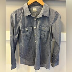 J Crew XS blue button down shirt